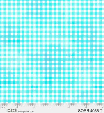 Sorbet Teal Plaid Fabric Yardage