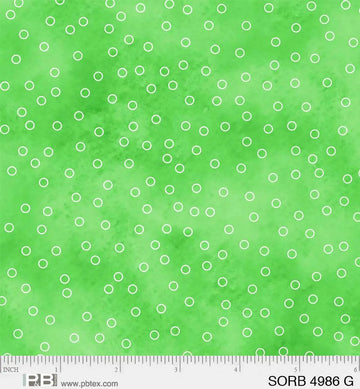 Sorbet Green Tossed Dots Fabric Yardage