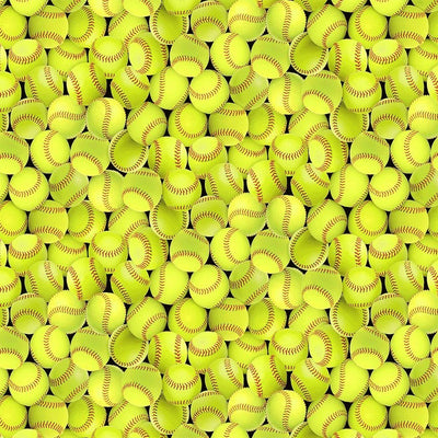Fitness Fanatic Yellow Packed Softball Fabric Yardage