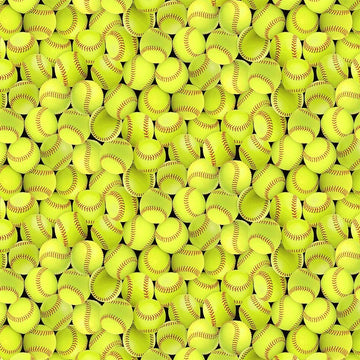 Fitness Fanatic Yellow Packed Softball Fabric Yardage