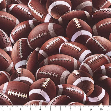 Fitness Fanatic Brown Packed Football Fabric Yardage