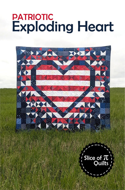 Patriotic Exploding Heart Quilt Pattern - image 1 - quilting pattern with step-by-step instructions