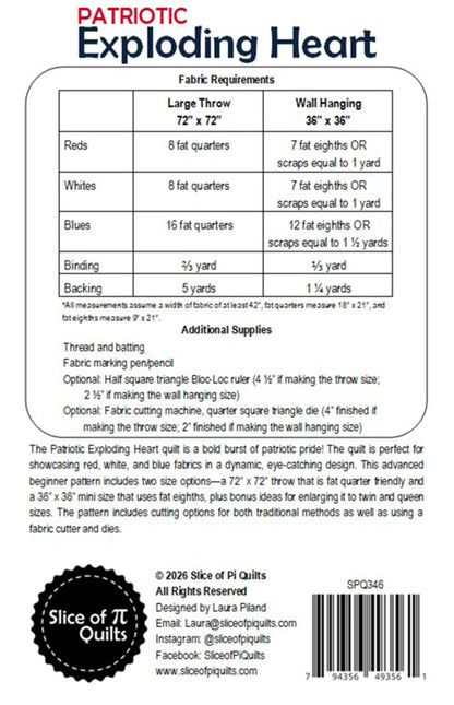 Patriotic Exploding Heart Quilt Pattern - image 2 - quilting pattern with step-by-step instructions