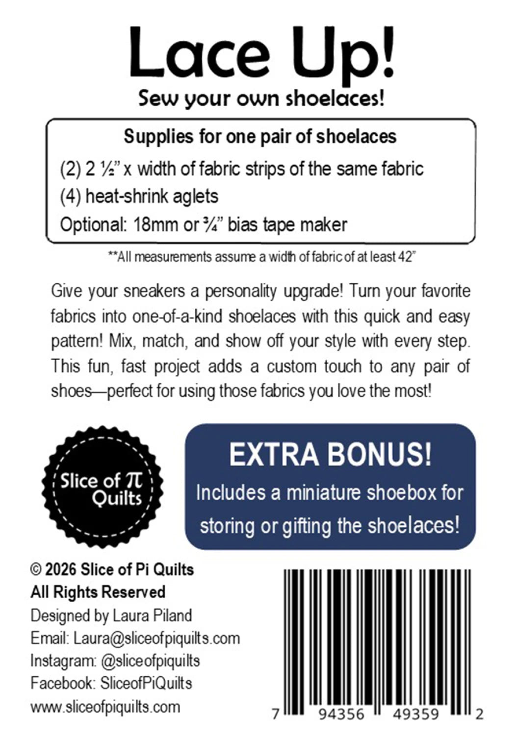 Lace Up Pattern with Gray Aglets - image 2 - quilting pattern with step-by-step instructions