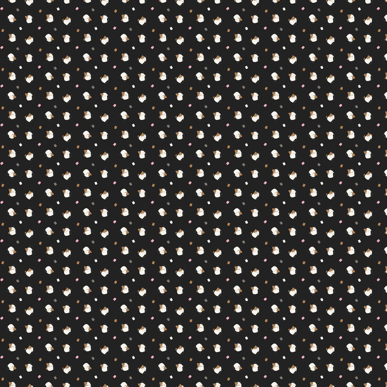 Squishmallows Cat Toss Black Fabric Yardage