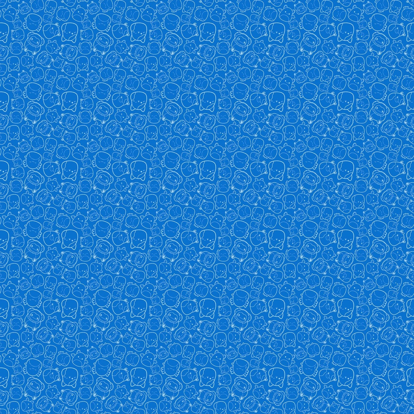 Squishmallows Outlines Blue Fabric Yardage