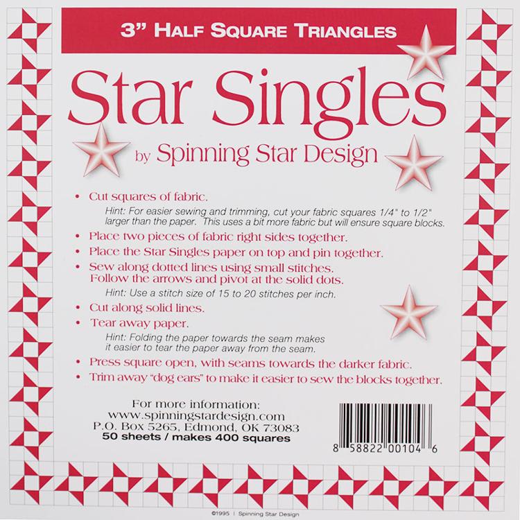 Star Singles 3" Half Square Triangles Foundation Papers