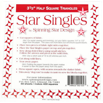 Star Singles 3 1/2" Half Square Triangles Foundation Papers
