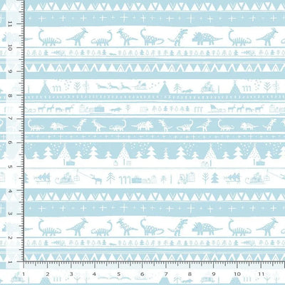 Don't Claus A Scene Ice Dino Fair Isle Stripe Fabric Yardage