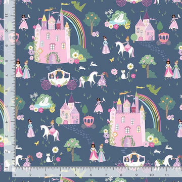 Enchanted Bijou Castles Fabric Yardage - quilt fabric for sewing and quilting projects