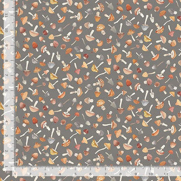Count On Me Pewter Fungi Fabric Yardage