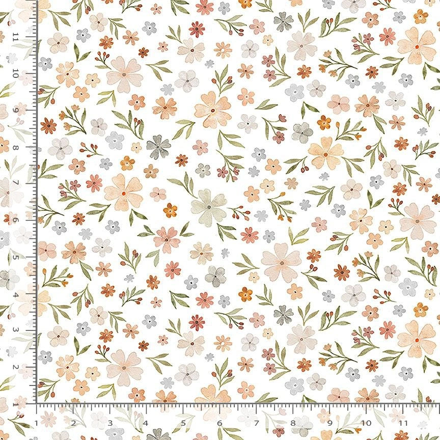 Count On Me White Floral Dream Fabric Yardage