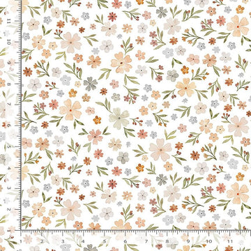 Count On Me White Floral Dream Fabric Yardage