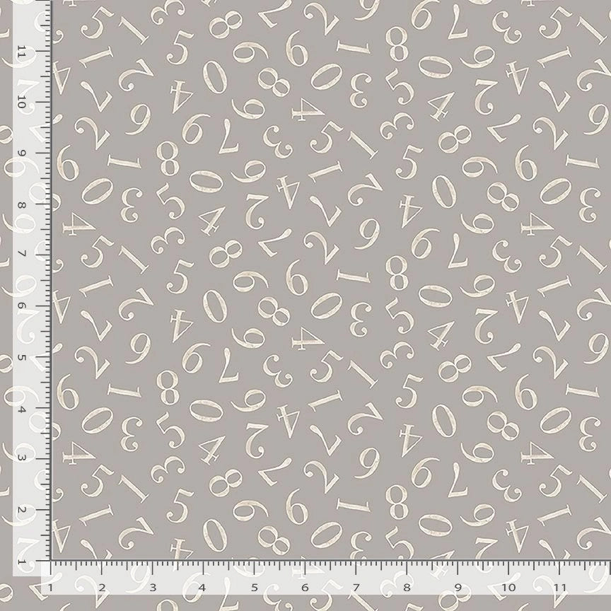 Count On Me White Numbers Fabric Yardage