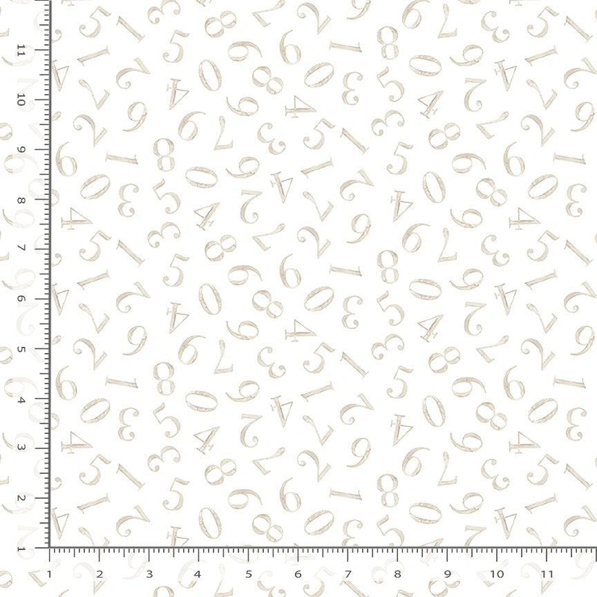 Count On Me Dove Numbers Fabric Yardage