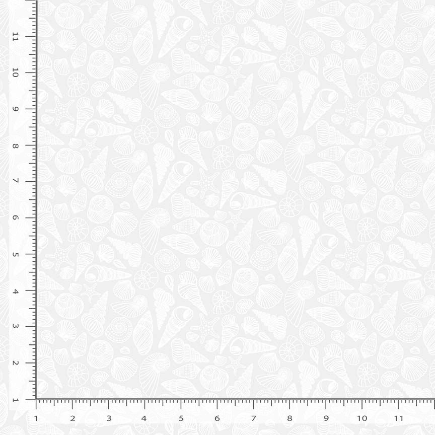 Monochrome White Making Waves Fabric Yardage - quilt fabric for sewing and quilting projects