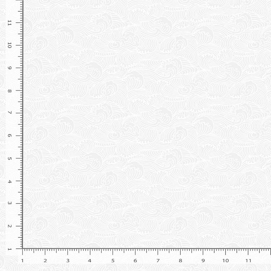 Monochrome White Shell Yeah Fabric Yardage - quilt fabric for sewing and quilting projects
