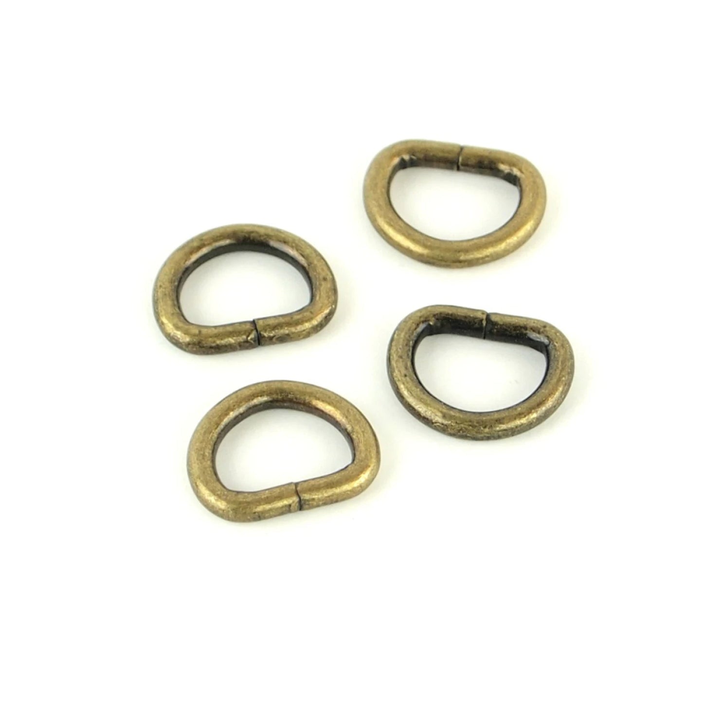 Four D-Rings 1/2" Antique