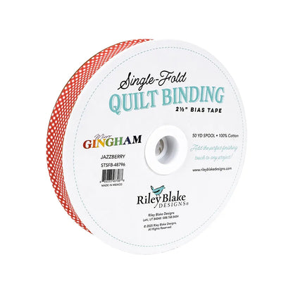 Micro Gingham Jazzberry 2.5"  Bias Quilt Binding - image 2 - quilt bias binding for finishing quilts