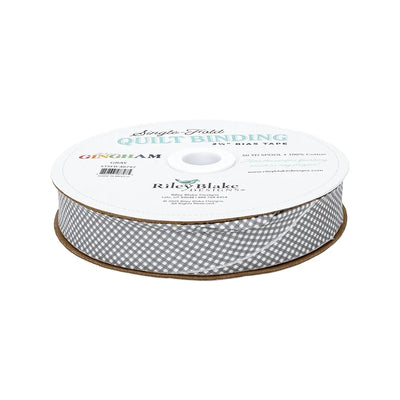 Micro Gingham Gray 2.5"  Bias Quilt Binding