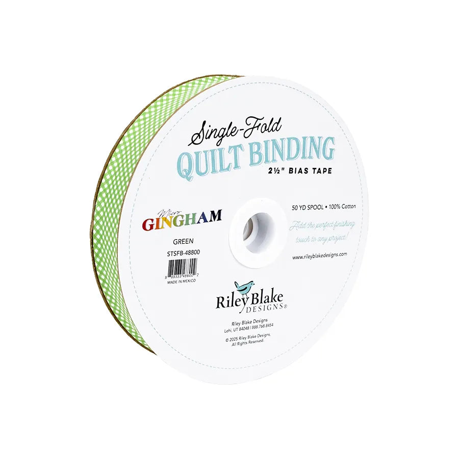 Micro Gingham 2.5"  Bias Quilt Binding - quilt bias binding for finishing quilts