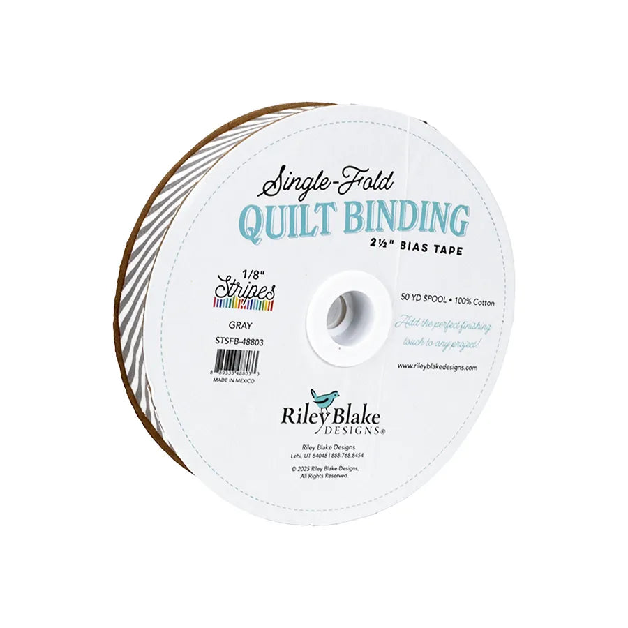 1/8" Stripe Gray 2.5"  Bias Quilt Binding - image 2 - quilt bias binding for finishing quilts