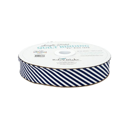 1/8" Stripe Navy 2.5"  Bias Quilt Binding - image 2 - quilt binding for finishing quilts