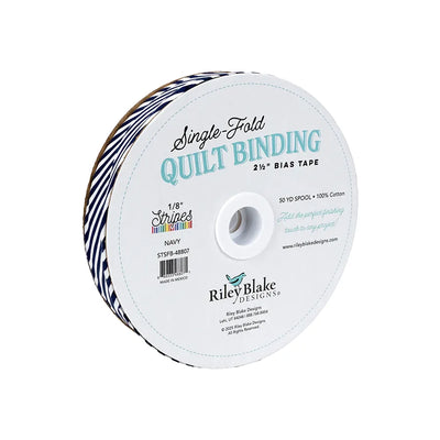 1/8" Stripe Navy 2.5"  Bias Quilt Binding