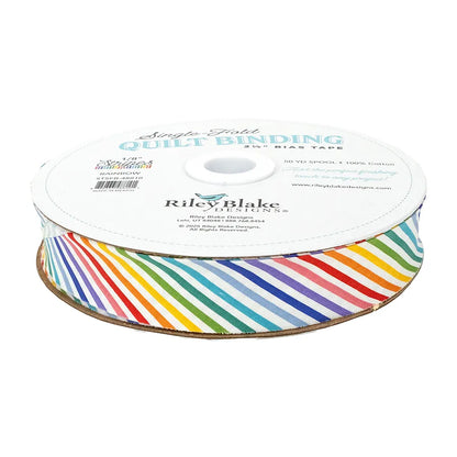 1/8" Stripe Rainbow 2.5"  Bias Quilt Binding - image 2 - quilt bias binding for finishing quilts