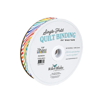 1/8" Stripe Rainbow 2.5"  Bias Quilt Binding - image 1 - quilt bias binding for finishing quilts