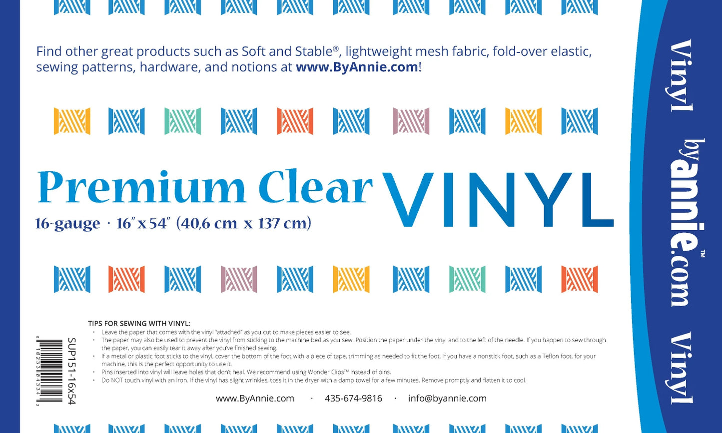 Premium Clear Vinyl 16in x 54in