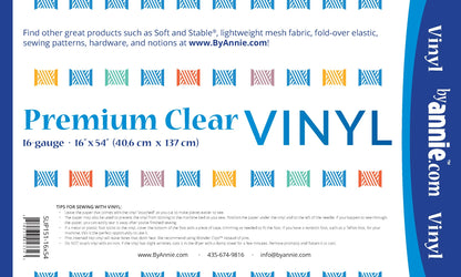 Premium Clear Vinyl 16in x 54in