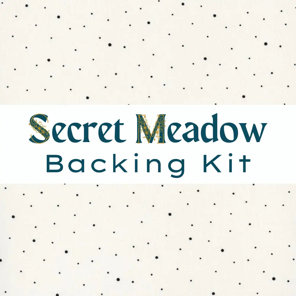 Secret Meadow Backing Kit Dapple Dot Black Dots on Off White