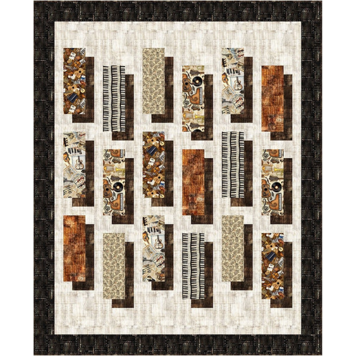 Shadows quilt kit with coordinating shadow-print fabric bundle