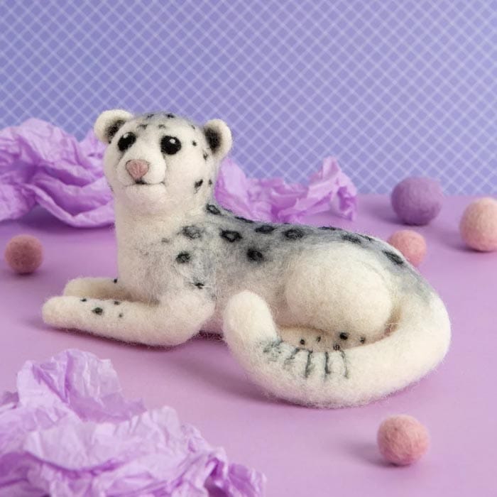 Snow Leopard Needle Felting Kit