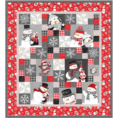 Snow Friends Flannel Throw Quilt Kit - PRESALE