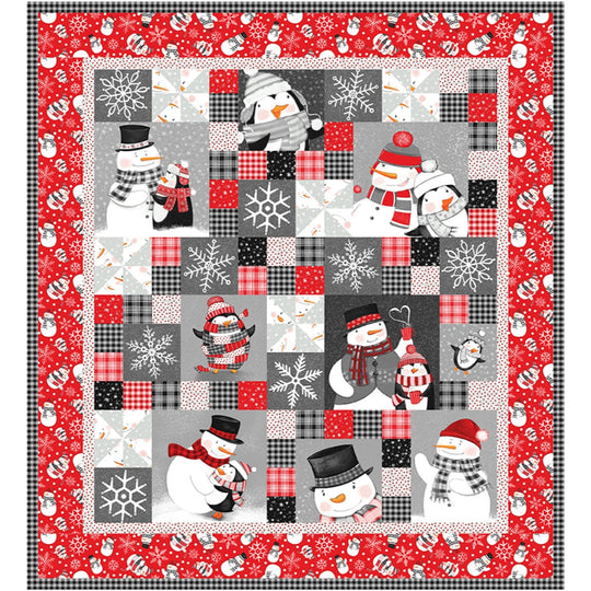 Snow Friends Flannel Throw Quilt Kit - PRESALE