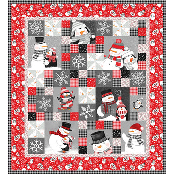 Snow Friends Flannel Throw quilt kit presale winter holiday design