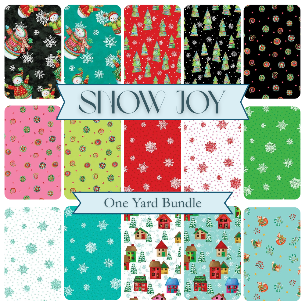 Snow Joy One Yard Bundle - coordinating quilt fabric bundle