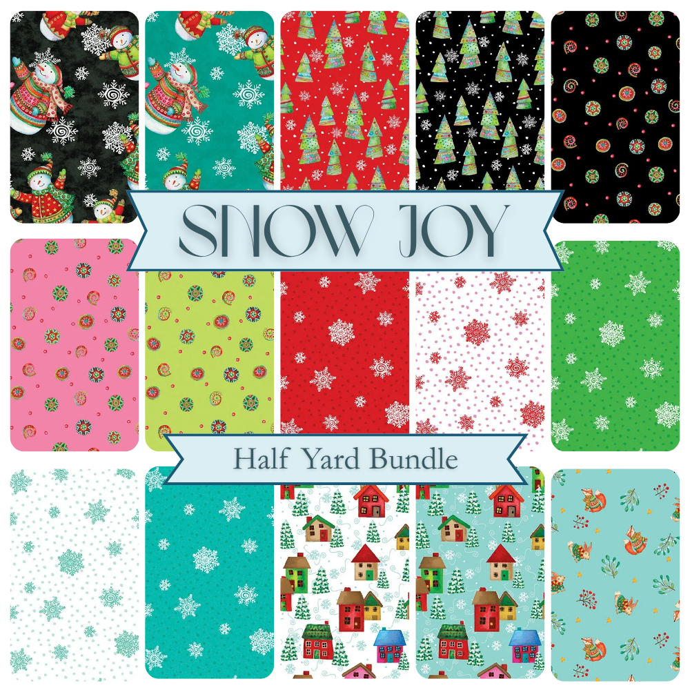 Snow Joy Half Yard Bundle - coordinating quilt fabric bundle