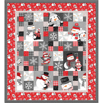 Snow Friends Flannel Throw Quilt Kit