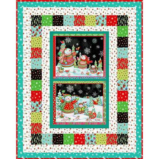 Snowman Party Quilt Kit - image 2 - complete quilt kit with fabric and instructions