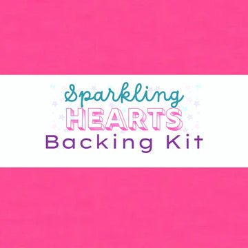 Sparkling Hearts Backing Kit Linen Texture Azalea