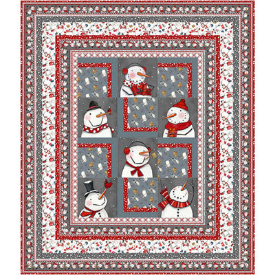 Squared and Framed Snow Folks Quilt Kit - PRESALE