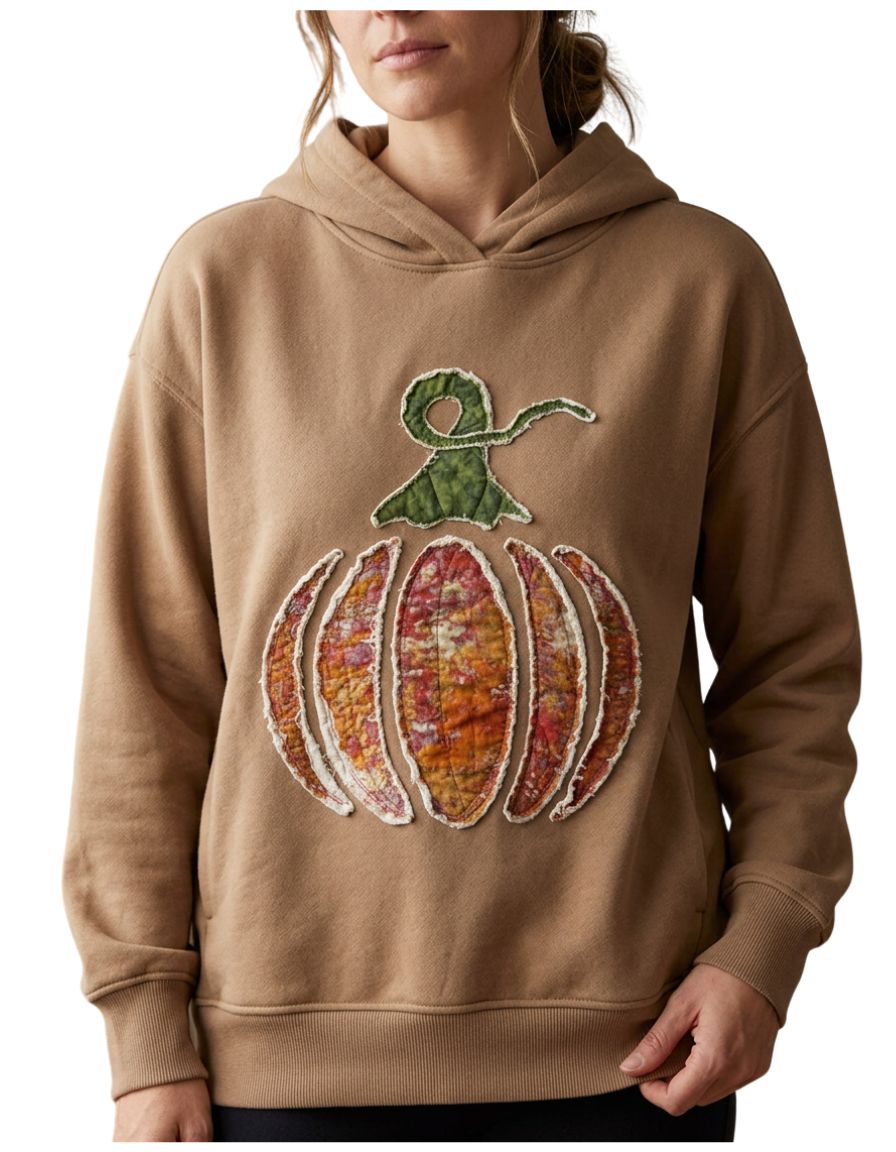 Pumpkin Applique Sweatshirt Class fall sewing tutorial promotional image