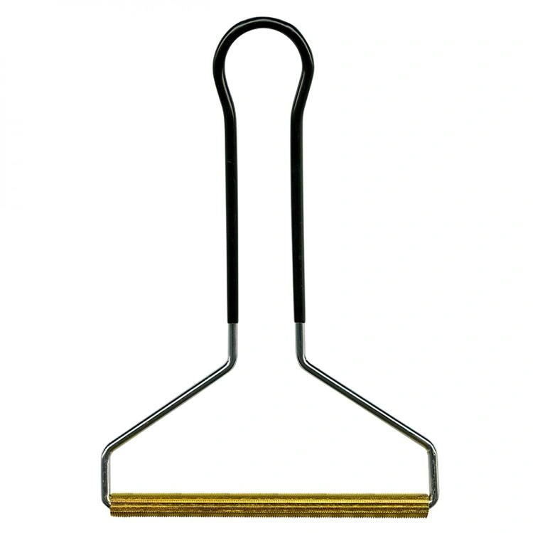 The Wool Mat Cleaning Tool features a black handle with a horizontal brass roller, perfect for removing lint and pet hair from fabric or cleaning sewing debris from wool mats.