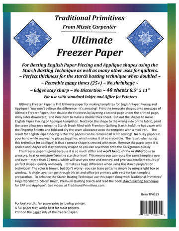 Ultimate Freezer Paper 40ct - quilting supply from Quilted Joy