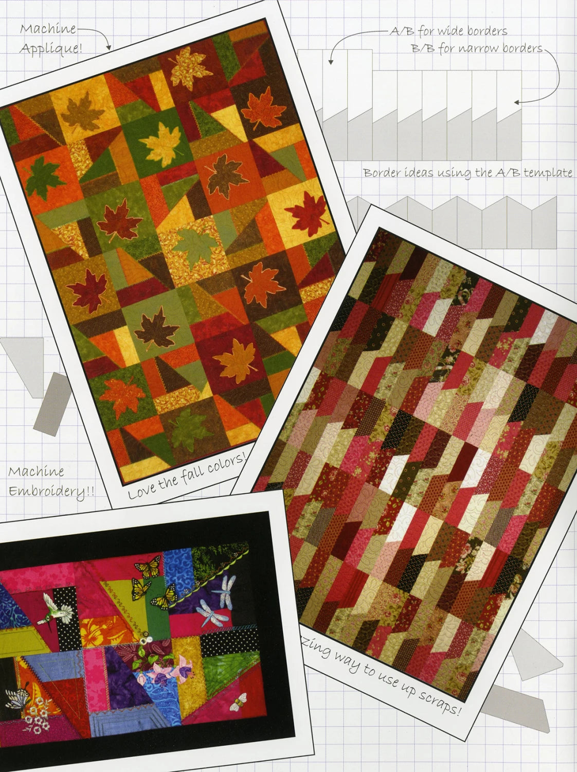 Scrap Crazy Play Book finished sample scrap quilt project with colorful fabrics