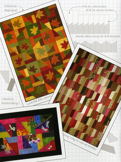 Scrap Crazy Play Book finished sample scrap quilt project with colorful fabrics