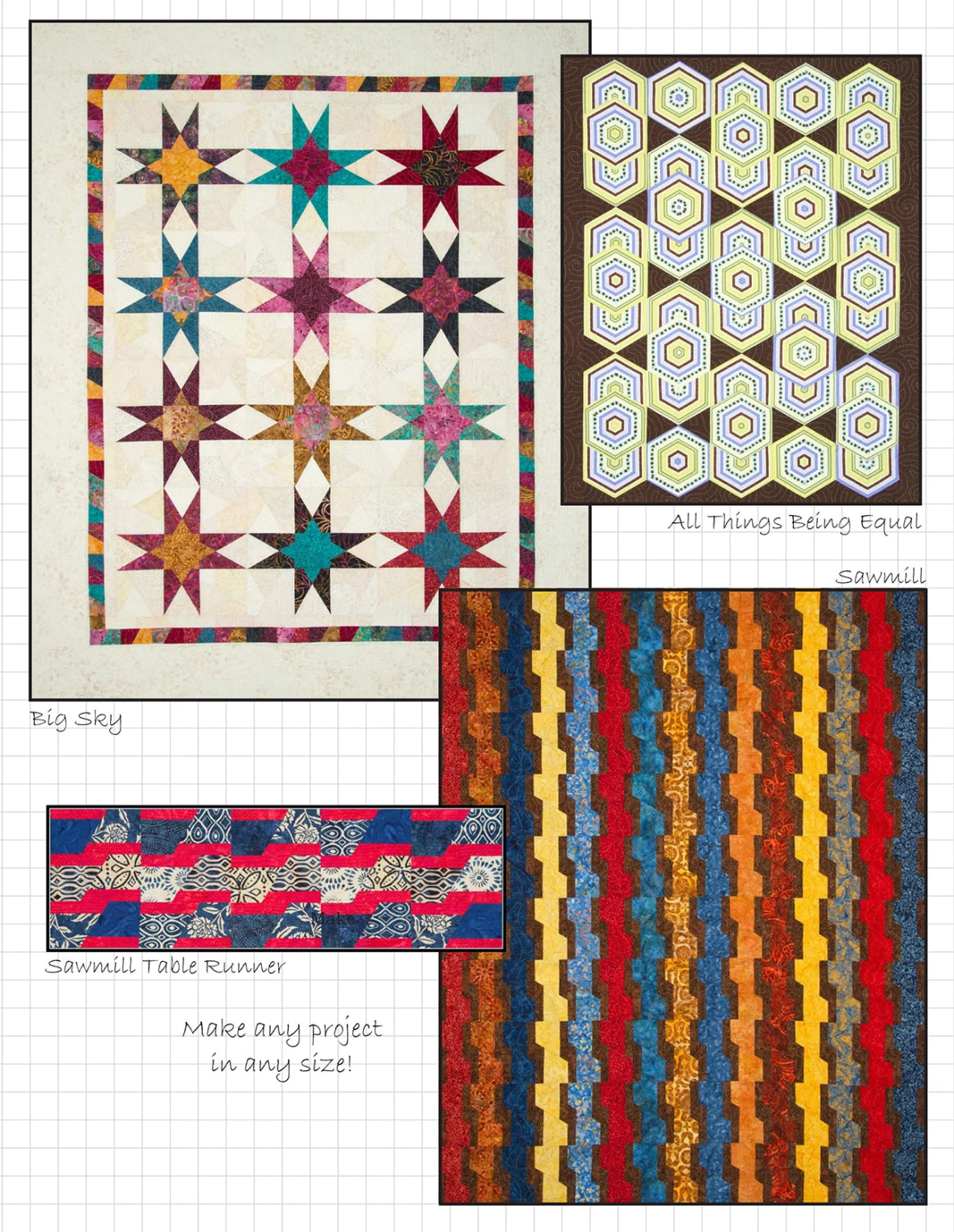 Scrap Crazy 6 completed scrap quilt project using the six-inch template
